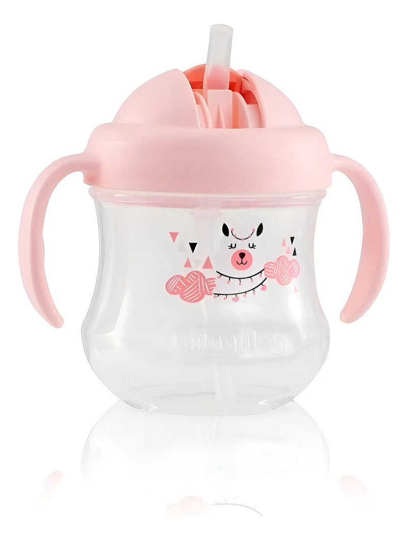 Vaso Antiderrame Entrenador 200ml Con Pitillo 8m+ Pigeon Color Rosa claro Magmag