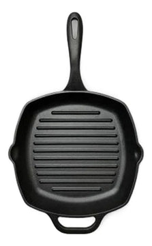 Sartén De Hierro Cuadrada Tipo Grill Con Mango 25x25cm Curado