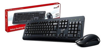 Combo Teclado Y Mouse Genius Usb Español Letra Ñ Alambrico Negro Negro