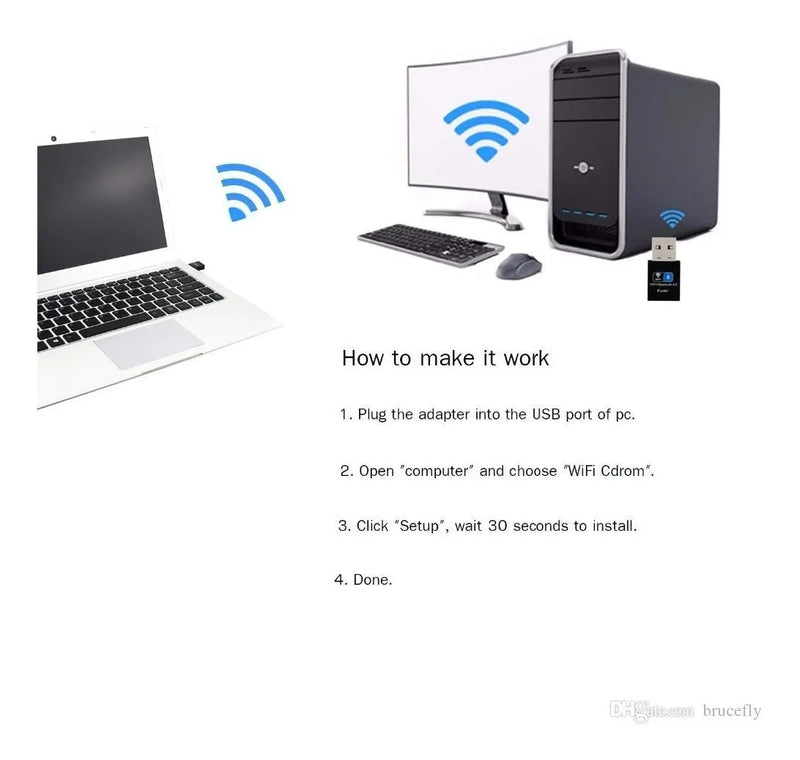 Wifi Y Bluetooth 4.0 150mbps Mini Tarjeta Red Usb