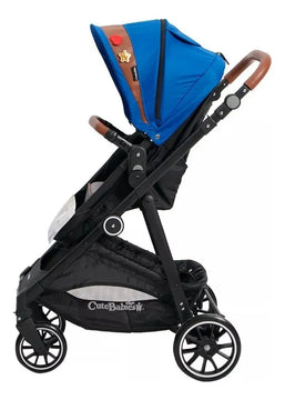 Coche + Moises + Silla De Carro + Portabebés Azul Negro