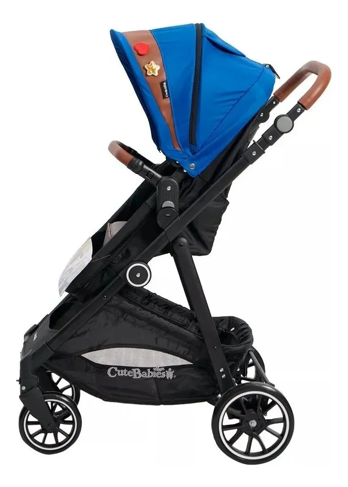 Coche + Moises + Silla De Carro + Portabebés Azul Negro