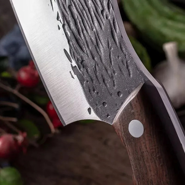 Cuchillo Vikingo Acero Profesional Carnicero Hacha + Funda