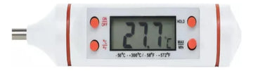 Termometro Digital Lcd Pincha Carne -50° A 300° 4 Botones Color Blanco