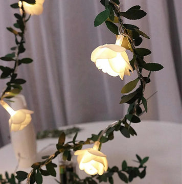 Guirnalda De Luces Led Con Forma De Flor Rosa, Entrega Inmed