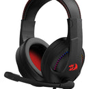 Auriculares Cronus Gamer con iluminación RGB y micrófono Redragon, color negro