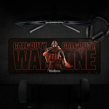 Pad Mouse Gaming Xxl Cod Warzone Extra Largo Speed 80x30cm Negro/naranja