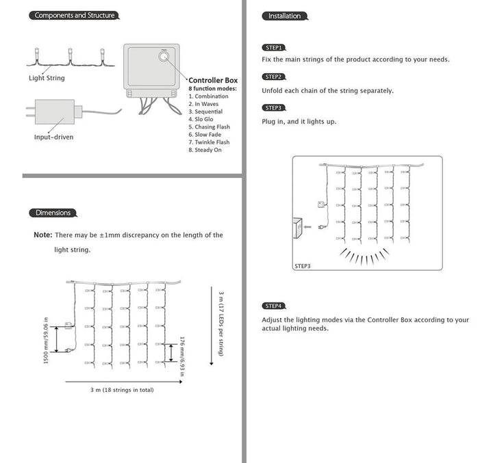 Extensión 300 Luces Navideñas Led Perfect Holiday