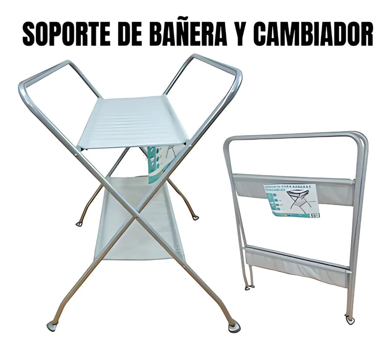 Soporte De Bañera Y Cambiador Gris Soporte De Bañera Y Cambiador