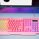 Kit De Teclado Y Mouse C/cable Gamer Usb X Tech Rosa Xtk540s
