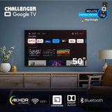 Televisor 50 4k Google Tv Bluetooth Wifi Negro Challenger