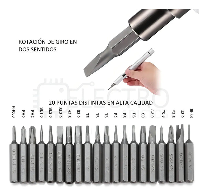 Destornillador inalámbrico Xiaomi Wowstick 1P+ plateado