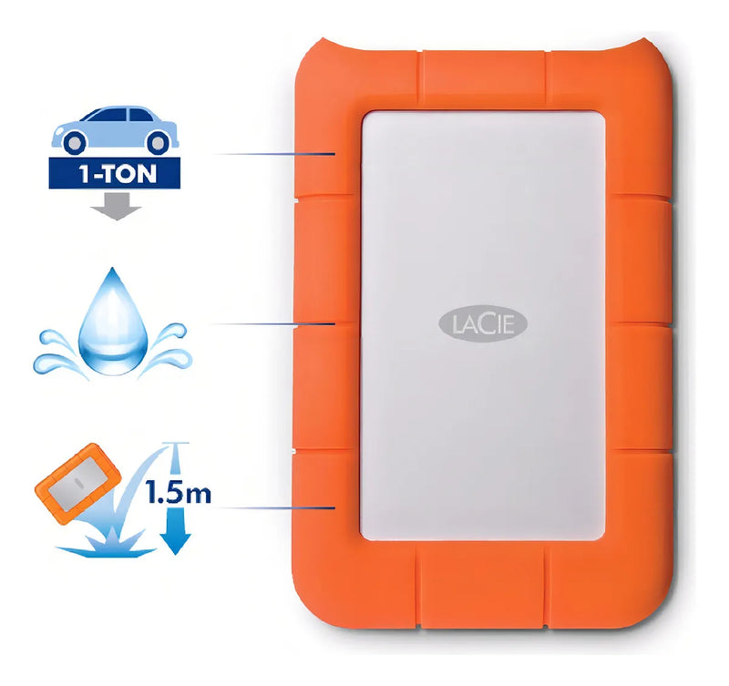 Disco duro externo LaCie Rugged STFR2000800 2TB naranja