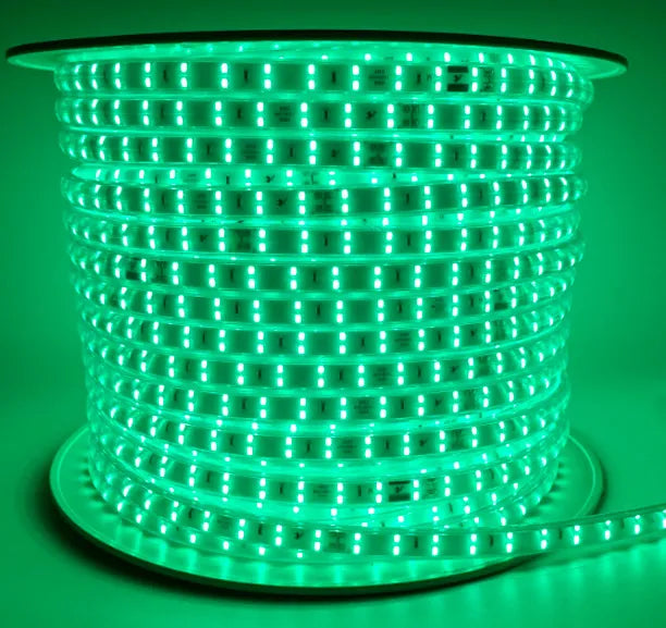 Manguera Navideña Plana Verde 180led Mt Rollo 50mt 110v Ip65 Verde Lima