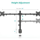 Soporte Para 2 Monitores Doble Dual Escritorio Wali M002-32 Negro Tamaño de 13" a 32"