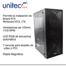 Gabinete Gamer Unitec Con 3 Ventiladores Para Pc Escritorio Negro