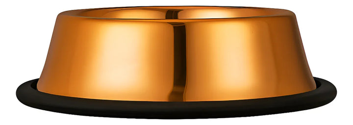 Plato Comedero Bronce Perro Grande Acero Inoxidable 21cm