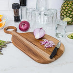 1 Tabla Premium De Madera Teca Para Picar Y Cocinar Profesio Geométrico Marrón