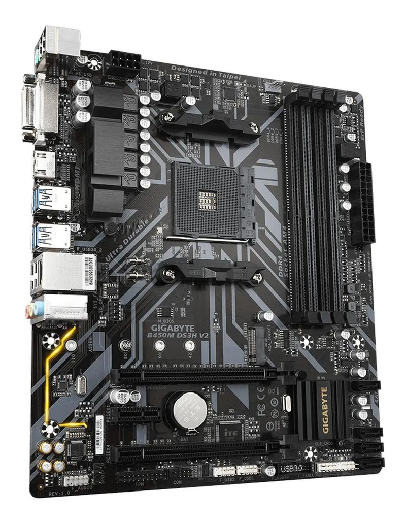 Placa Madre Gigabyte Ultra Durable B450m Ds3h V2 Negra Negro