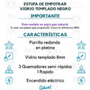 Estufa Continental Empotrar 4 Puestos Vidrio Templado 60×51 cm Gas Natural Modelo 5883