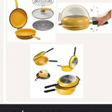 Sartén Doble Parrilla Dessini Antiadherente 40cm + Repuesto Color Amarillo