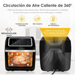 Horno Mesa Air Fryer 12 L Freidora Aire Accesorios Brochetas Negro