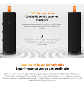 Xiaomi Sound Outdoor, Parlante Bt Portátil 30w Ip67 Tws, Blk Negro