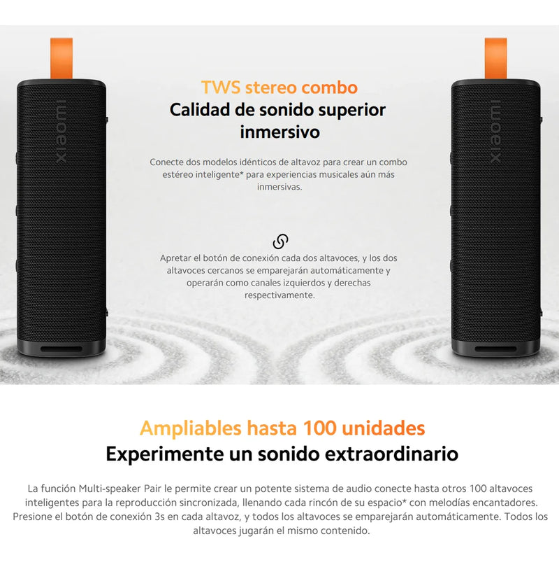 Xiaomi Sound Outdoor, Parlante Bt Portátil 30w Ip67 Tws, Blk Negro