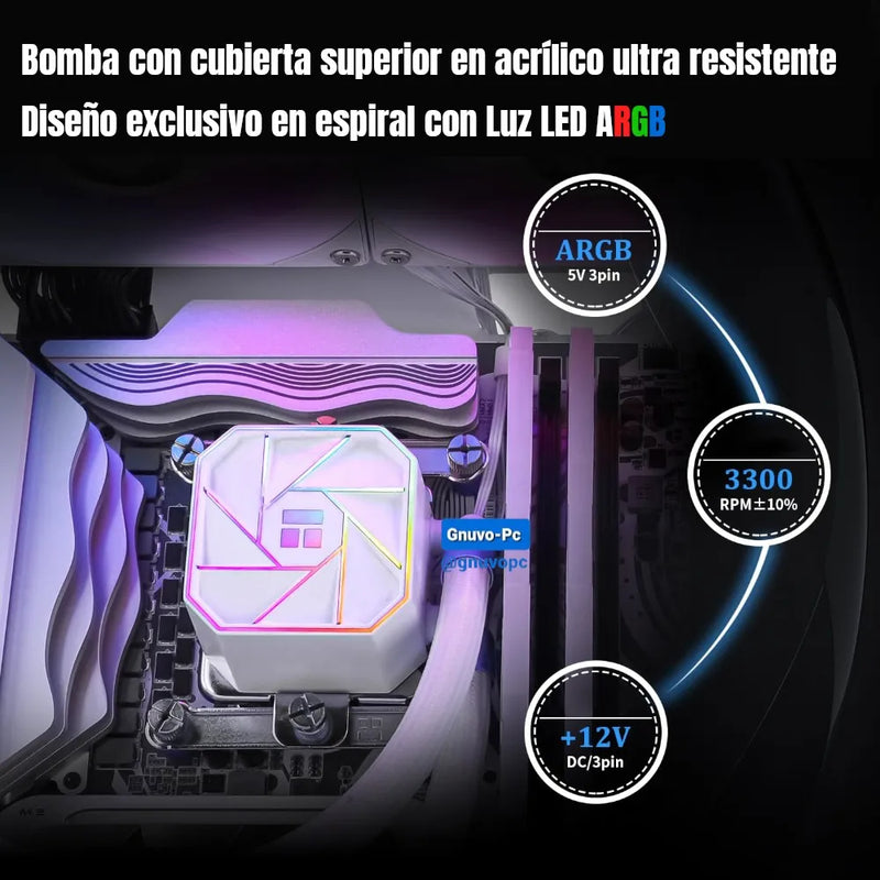 Enfriamiento Liquido Pc Cpu Ta 240 Argb Lga 1700 Am5 Blanco
