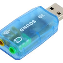 Tarjeta De Sonido Usb 5.1. Audifonos Y Microfono Plug 3.5mm Color Azul