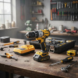 Taladro Inalámbrico 21v Atornillador Percutor 2 Baterias Amarillo 50/60