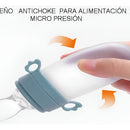 Tetero Biberón Dispensador Alimentos Bebés 40 Ml Uso Verde Chupo 3 Tamaño Alimento + Cuchara Dispensar Ayuda Habilidades Control Sin Bpa Libre Bps Sin Ftalatos Silicona Grado Alimenticio Versátil