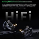 Audifonos Kz Zsx Pro Monitores + Cable Mejorado + Estuche Negro Sin Micrófono