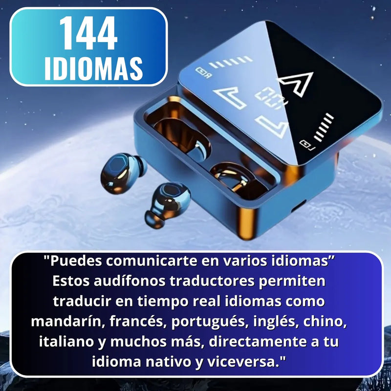 Audifonos Traductores De Idiomas Inalámbricos Simultaneos Negro