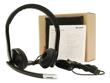 Audifonos Diadema Microsoft Life Chat Usb Lx6000 Call Center Color Negro