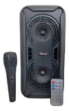 Parlante Portátil Cabina Bocina Fm Usb Micrófono Altavoz Negro
