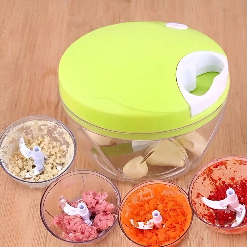 Mini procesador manual de trituración de alimentos con ajo y cebolla