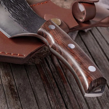 Cuchillo Vikingo Acero Profesional Carnicero Hacha Mod: Z02 Silver
