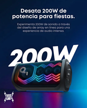 Parlante Bluetooth Soundcore Rave 3s Con 2 Microfonos 200w Color Negro
