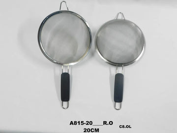 Colador Metal Mango Plastico 20 Cm Utensilios De Cocina Gris