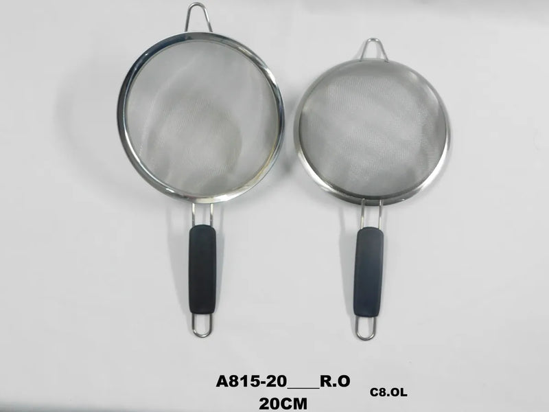 Colador Metal Mango Plastico 20 Cm Utensilios De Cocina Gris