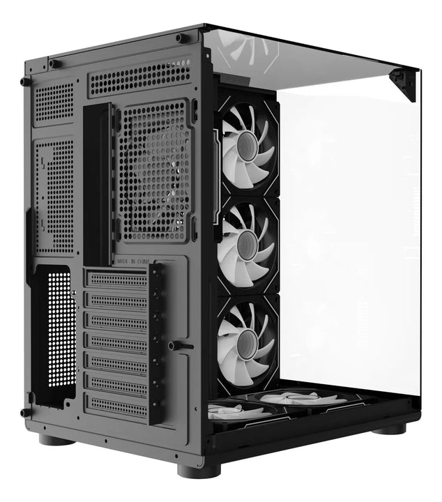 Chasis Gamer Iceberg Crystal Cube S Black Atx 6 Fans Argb Negro