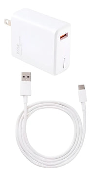 Cargador Celular Tipo C 67w Cable Carga Rápida Usb Teléfono Blanco