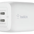 Cargador Pared Dual Belkin Usbc 65w Color Blanco