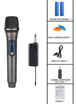 Microfono Gc W1 Dinamico Mano 1 Inalambrico Uhf Con Receptor