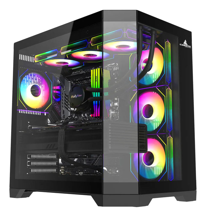 Chasis Iceberg Crystal Edge Negro X7 Fan Argb Maxi Infinity