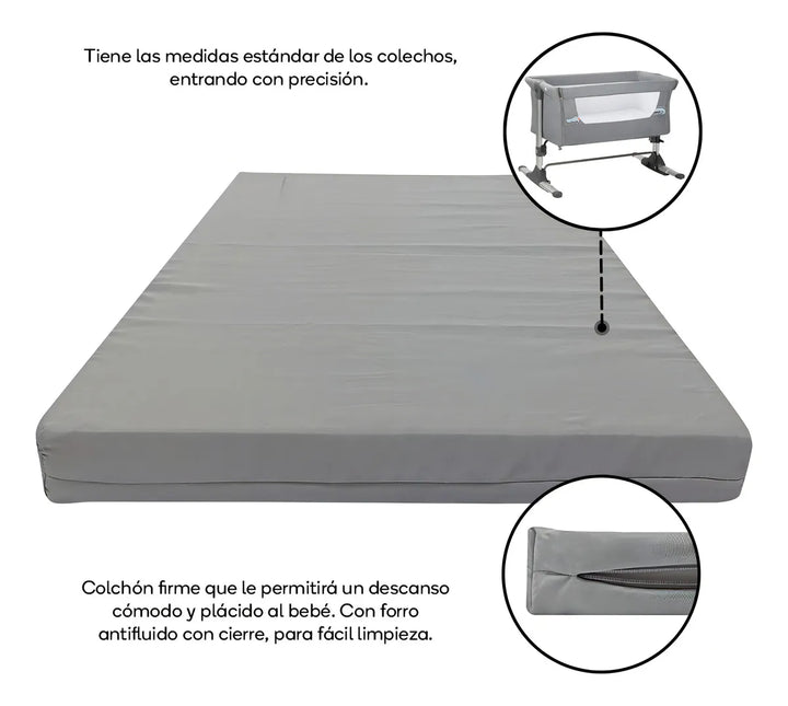 Colchón Para Cuna Colecho 45cm X 80cm Color Gris
