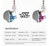 Auriculares in-ear inalámbricos KZ Auriculares con cable ZSN Pro with mic violeta