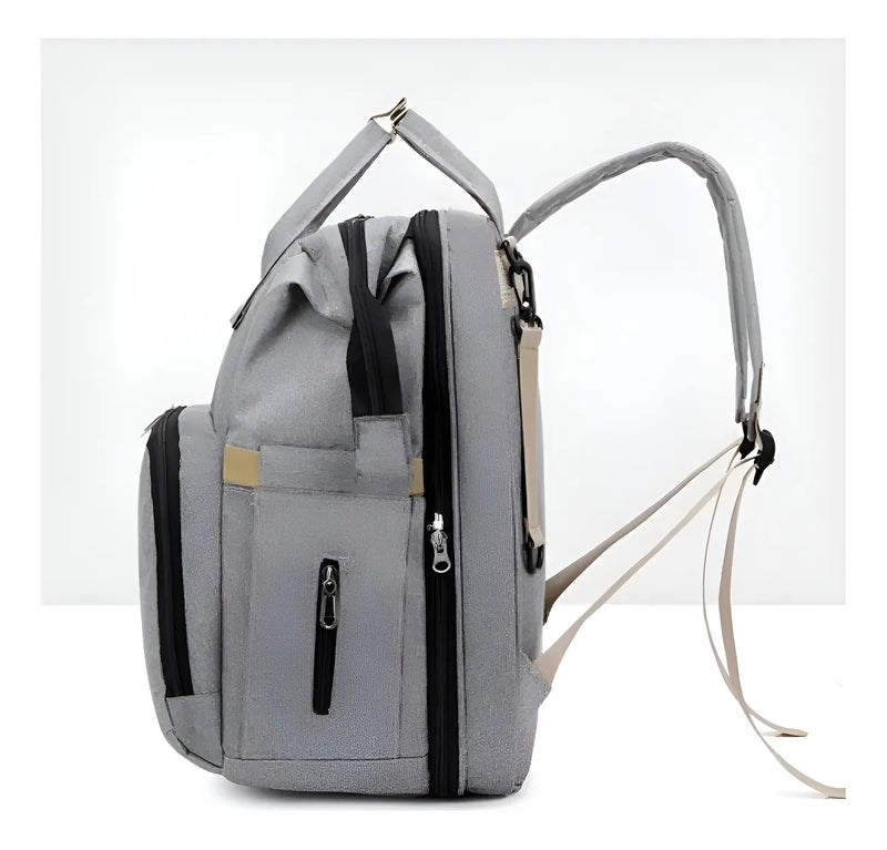 Mochila Pañalera Cuna Impermeable Multifunción Bebé Viaje Color Negro