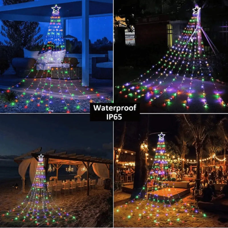 Instalación Led En Forma De Árbol De Navidad Solar Multicolo Multicolor